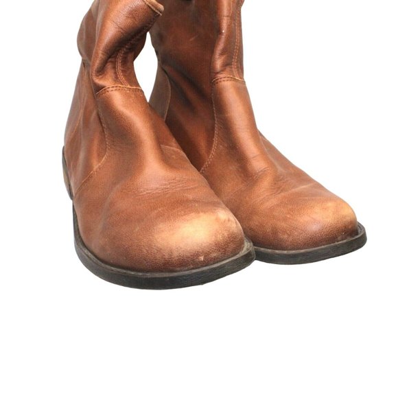 Sole Society Natasha Sz 9.5M Distressed Brown Leather Ankle Pull On Boot Bootie - Picture 11 of 16